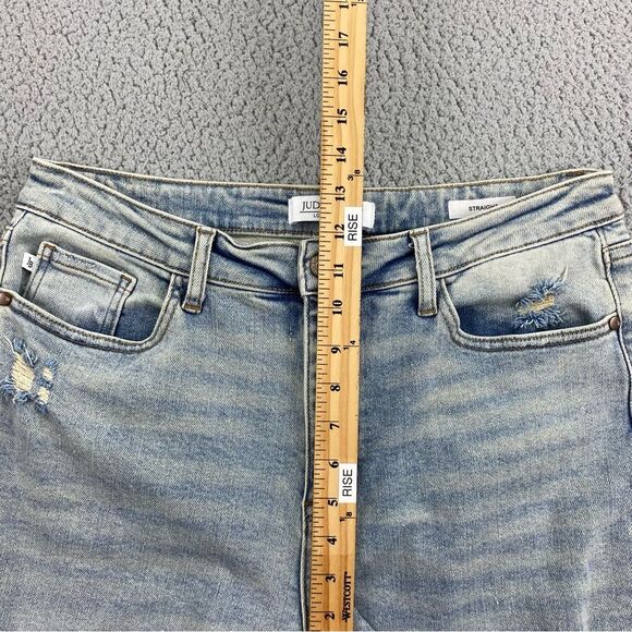 Judy Blue Women's Adrian High Rise Slit Hem Straight Leg Jeans | Size: 15/32 - Picture 11 of 16